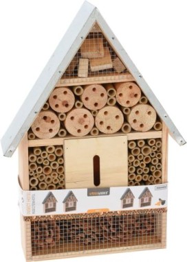 Insektenhotel mit Metall-Dach, 28 x 8,5 x 40 cm, 8 Fächer, VH2000220