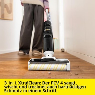 Kärcher Saugwischer FCV 4, kabelloser Saugwischer mit 4 Reinigungsmodi, 1.056-131.0