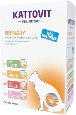 Kattovit Urinary Multipack, bei Erkrankung der unteren Harnwege, mit 4 verschiedenen Sorten, 12 x 85 g, 419990