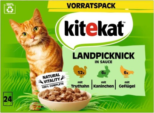 Preview: KITEKAT Landpicknick in Sauce, Portionsbeutel, Multipack, 24x85g, 437301