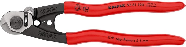 KNIPEX Drahtseilschere geschmiedet, 190 mm, 95 61 190
