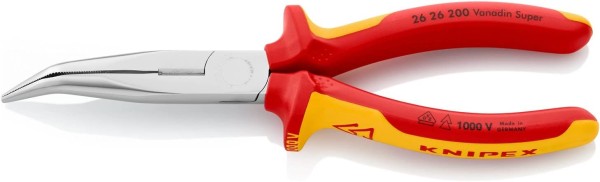 KNIPEX Flachrundzange mit Schneide,  26 26 200