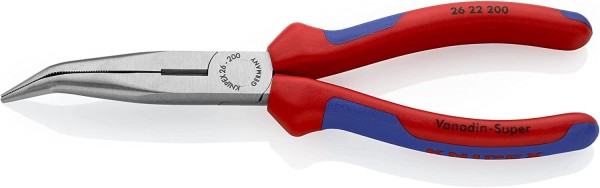 KNIPEX Flachrundzange mit Schneide (Storchschnabelzange), 200 mm, 2622200
