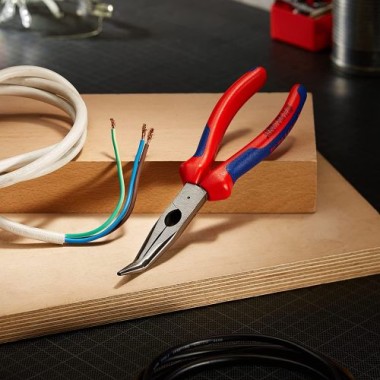 KNIPEX Flachrundzange mit Schneide (Storchschnabelzange), 200 mm, 2622200