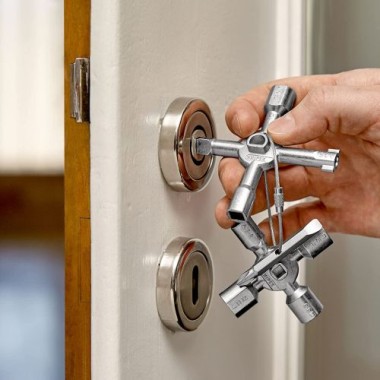 Preview: KNIPEX TwinKey Schaltschrankschlüssel für gängige Schränke und Absperrsysteme, 95 mm, 00 11 01