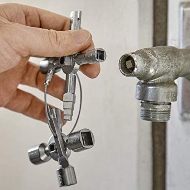 KNIPEX TwinKey Schaltschrankschlüssel für gängige Schränke und Absperrsysteme, 95 mm, 00 11 01