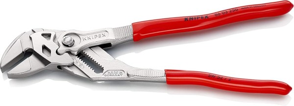 KNIPEX Zangenschlüssel, Zange und Schraubenschlüssel in einem Werkzeug, 250 mm, 86 03 250