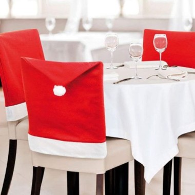 Preview: Koopmann Stuhlbezug 2er Set, rot weiß, H4xB24,5xL31,5 cm, AAF203460