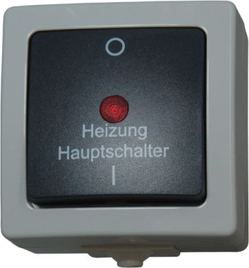 Kopp Heizungshauptschalter beleuchtet Aufputz Feuchtraum Nautic Grau 565356002