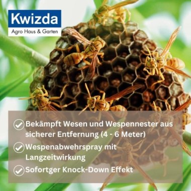 KWIZDA Wespenspray 750 ml, Bekämpft Wespen, deren Larven und Wespennester, A033245