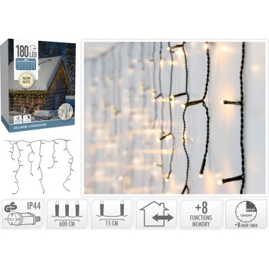 Koopman Lichtervorhang 180 LEDs, warmweiß, 6 m, AX8451300