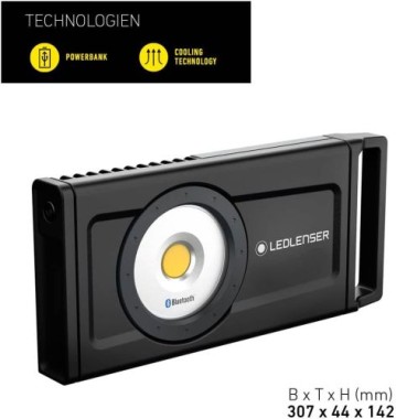 Ledlenser iF8R LED Baustrahler, aufladbar, Lithium Akku, kabellos, IP54, 4500 Lumen, Bluetooth Steuerung, 502002