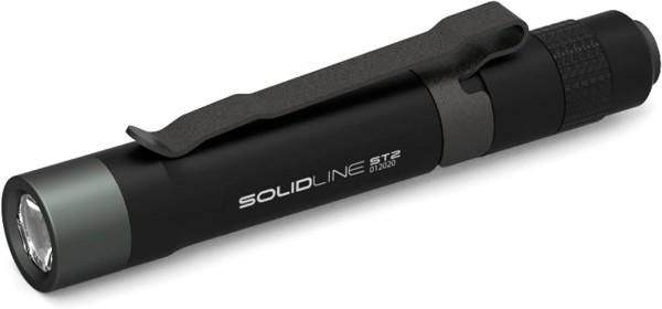 LedLenser Solidline Taschenlampe ST2 mit Batteriesatz und Taschenclip, 502208