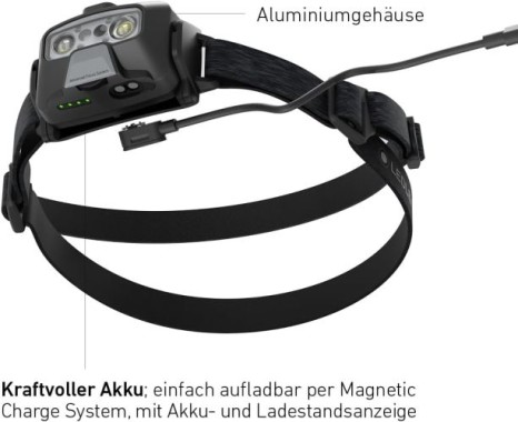 Ledlenser Stirnlampe HF6R Core, wasserdicht mit Rotlicht, 502796