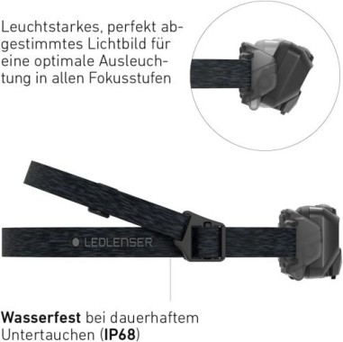 Ledlenser Stirnlampe HF6R Core, wasserdicht mit Rotlicht, 502796