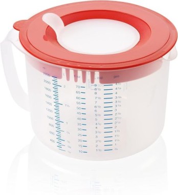Leifheit 3in1 Messbecher Measure & Store 2,2l, mit Sprützschutz und Verschlussdeckel, 3169