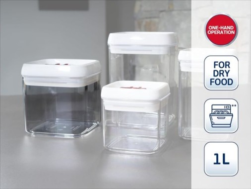 Leifheit Fresh and Easy Vorratsbehälter 1, 0 L, eckig, stapelbar, 31209