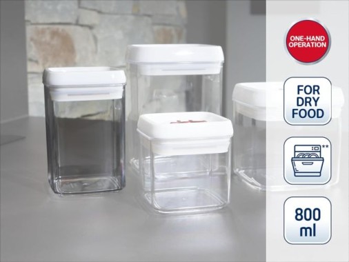 Leifheit Fresh and Easy Vorratsbehälter 800 ml, eckig, stapelbar, 31208