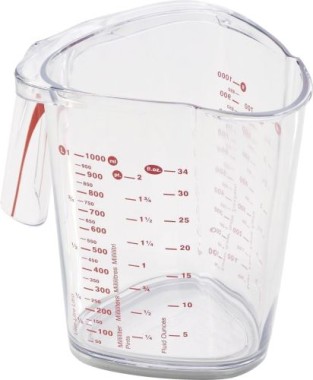 Leifheit Messbecher 1,0 L für Mehl, Zucker und Flüssigkeiten, 3048