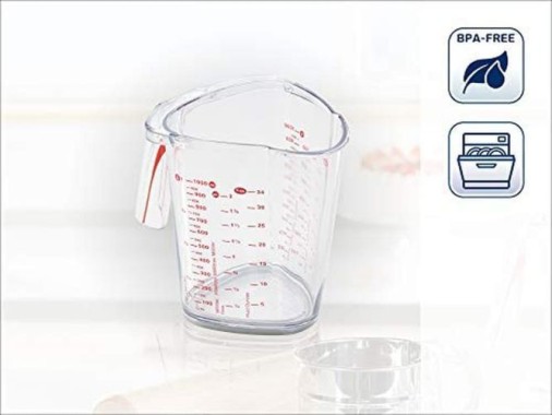 Leifheit Messbecher 1,0 L für Mehl, Zucker und Flüssigkeiten, 3048