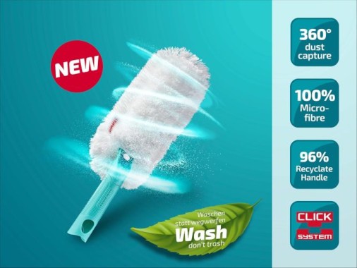 Leifheit Staubwedel SUPERDUSTER, 38 cm, Stiel und Bezug - waschbar, 41251