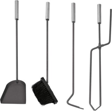 Preview: Lienbacher Kaminbesteck, 4-teilig schwarz, 66cm, anthrazit grau, 21.02.344.2