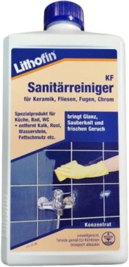 Lithofin KF Sanitärreiniger, Für die regelmäßige Unterhaltsreinigung im Nassbereich, 1 Liter, 111-11