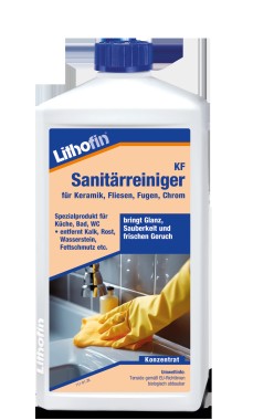 Lithofin KF Sanitärreiniger, Für die regelmäßige Unterhaltsreinigung im Nassbereich, 1 Liter, 111-11
