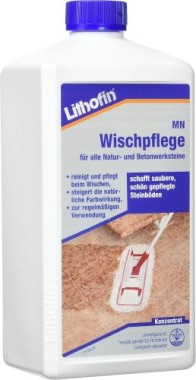 Lithofin MN Wischpflege, Pflege für alle Natur- und Betonsteinbeläge, 1 Liter, 173-11