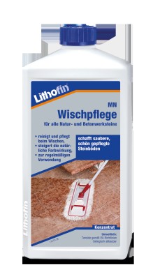 Lithofin MN Wischpflege, Pflege für alle Natur- und Betonsteinbeläge, 1 Liter, 173-11