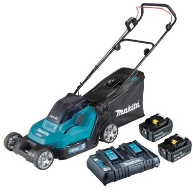 Makita Akku Rasenmäher LXT DLM539 53cm, 70 L, 2x 18V/5.0Ah,  DLM539CT2