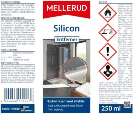 MELLERUD Silicon Entferner - Reinigungsmittel zum Entfernen von Silicon, 250 ml, 2001001773