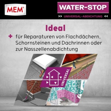 Preview: MEM Water Stop,Universalabdichtung und Feuchtigkeitssperre, Grau, 1kg, 30822565