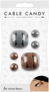 MLINE Cable Candy, Kabelhalter und Kabelführung, Mixed Beans grau/braun, CC024