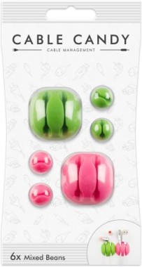 MLINE Cable Candy, Kabelhalter und Kabelführung, Mixed Beans grün/pink, CC023