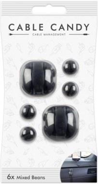MLINE Cable Candy, Kabelhalter und Kabelführung, Mixed Beans schwarz, CC021