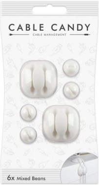 MLINE Cable Candy, Kabelhalter und Kabelführung, Mixed Beans weiß, CC022