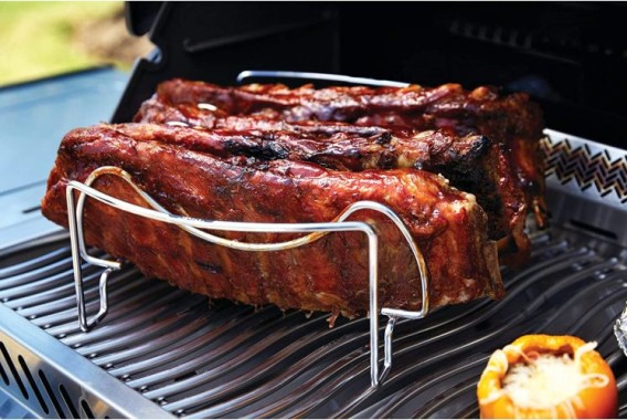 Napoleon 3 in 1 Braten- & Ribshalter, Silber, 56019