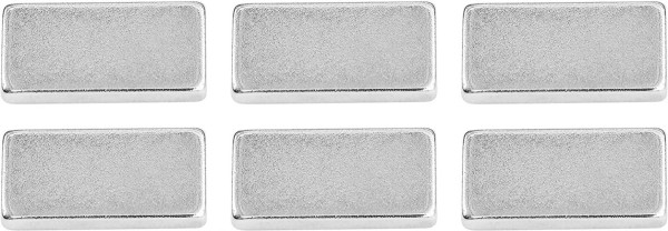 Neodym-Quadermagnet - 20x10x3 mm 6 Stück im praktischen Set DY7100008