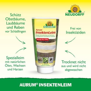 Neudorff Aurum InsektenLeim, schützt vor hochkriechenden Pflanzenschädlingen, 125 g, 3016