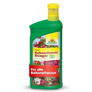 Neudorff Azet BalkonpflanzenDünger – 100% natürlicher Bio Dünger für üppig blühende Balkonkästen und Kübel und reiche Ernte aller Balkonpflanzen, 1 Liter 1420