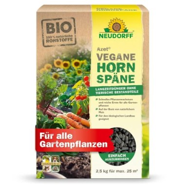 Neudorff Azet Vegane Hornspäne – 100% natürlicher Stickstoff-Langzeitdünger für alle Pflanzen, 2 kg 1436