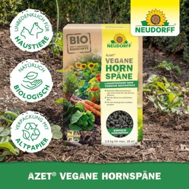 Neudorff Azet Vegane Hornspäne – 100% natürlicher Stickstoff-Langzeitdünger für alle Pflanzen, 2 kg 1436