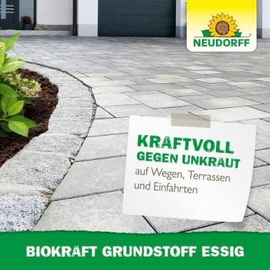 Neudorff BioKraft Grundstoff Essig – 100% natürlicher, anwendungsfertiger Unkrautvernichter, 1 Liter Spray, 1994