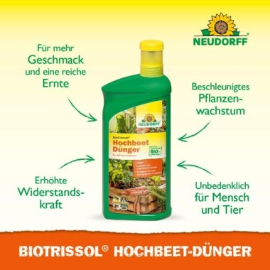 Neudorff BioTrissol Hochbeet-Dünger, für eine aromatische Ernte aus dem Hochbeet, 1L 2023 1359