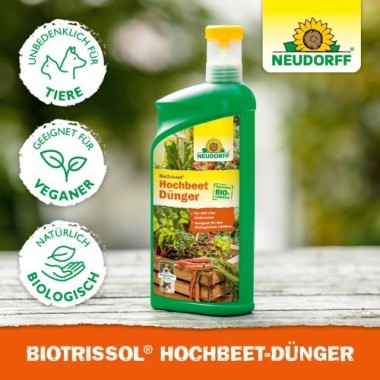 Neudorff BioTrissol Hochbeet-Dünger, für eine aromatische Ernte aus dem Hochbeet, 1L 2023 1359