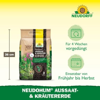 Preview: Neudorff NeudoHum AussaatErde und KräuterErde 3L, 00975
