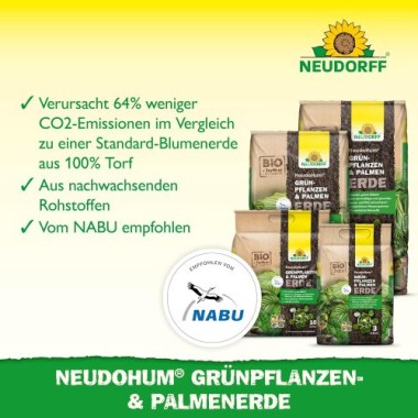 Preview: Neudorff NeudoHum Grünpflanzen und Palmenerde 3 Liter,  01008