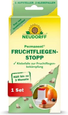 Neudorff Permanent FruchtfliegenStopp – Fängt effektiv Frucht,- Obst- und Essigfliegen mit 3 Monaten Langzeitwirkung. Geruchlos und insektizidfrei, 3 Stück 1379
