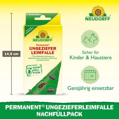 Preview: Neudorff Permanent UngezieferLeimFalle Nachfüllpack, 4 Stück, 01273